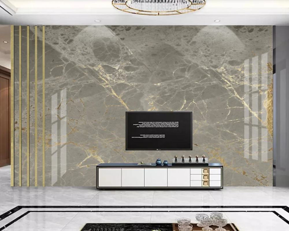 3D Wallpaper Golden Dream Marble